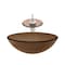 Novatto TY Glass Vessel Bathroom Sink Set, Brushed Nickel/ Tea Glass NSFC-168T001BNT - alternate 4